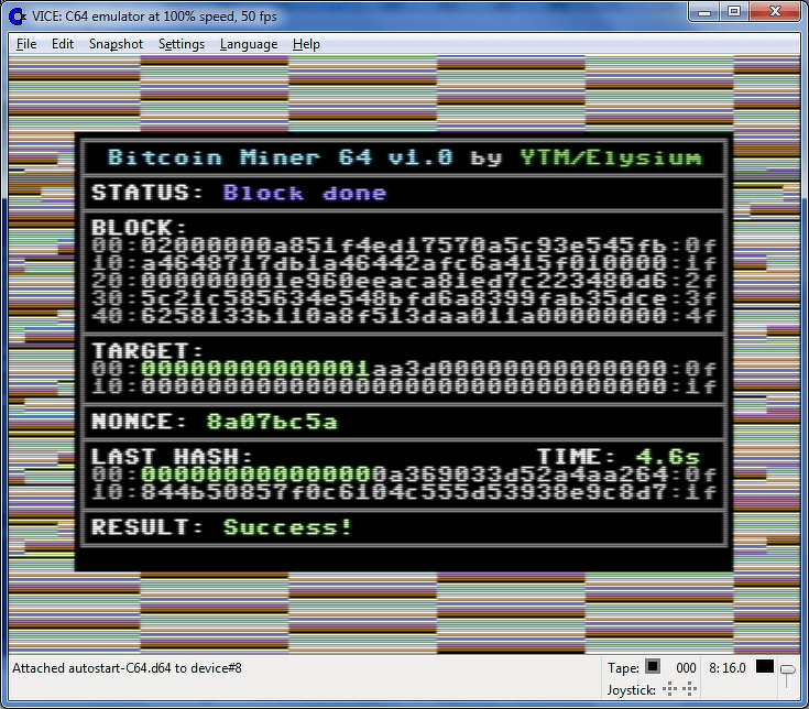 Commodore 64 майнинг компьютер