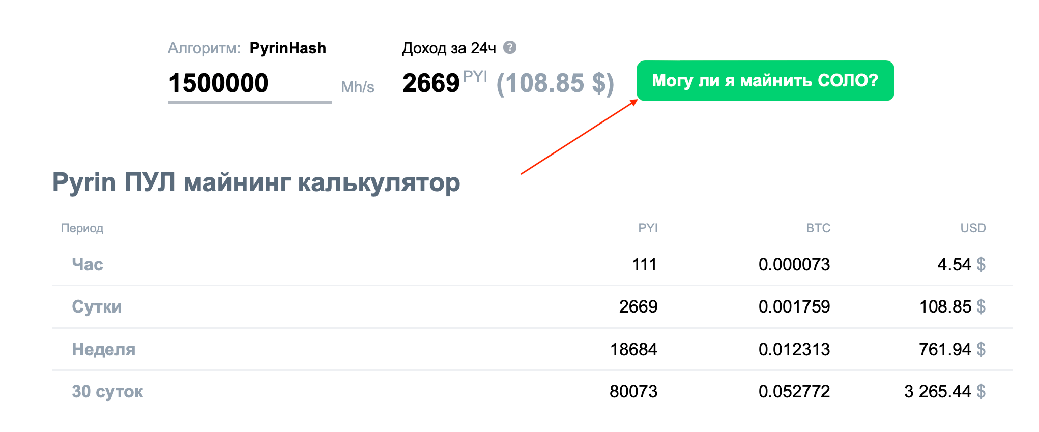 Майнинг Pyrin в соло. Расчёт прибыльности соло-майнинга Pyrin PYI. Фото.