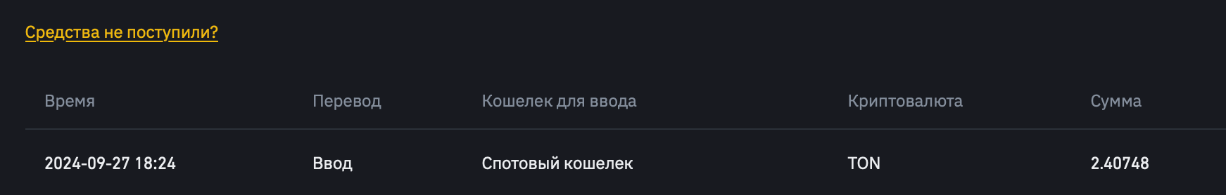 Как отправить монеты Хамстер HMSTR и TON на биржу. Полученный депозит TON на бирже Binance. Фото.