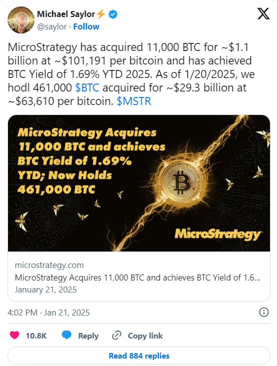 photo_2025-01-21_16-42-41 MicroStrategy купила 11 000 BTC на $1,1 млрд, резервы растут