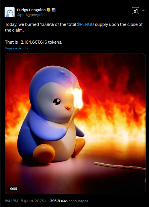 pengu burn tokens x twit about pengu burn