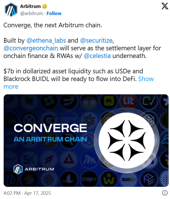 photo_2025-04-21_11-39-40 Arbitrum запускает Converge — новую платформу для DeFi и токенизированных активов
