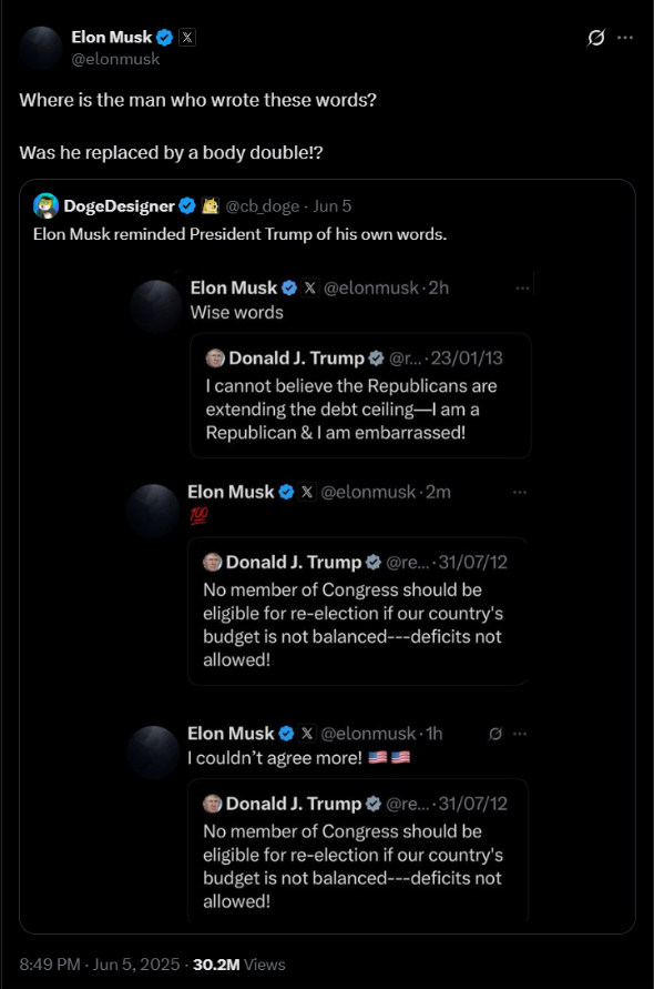 Elon Tweet Elon Donald Conflict