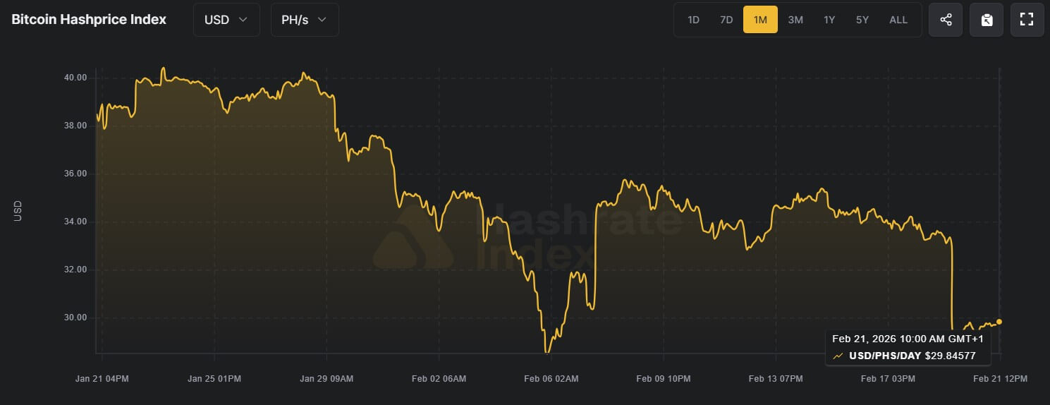 Bitcoin Hashprice in The Last 30 Days Bitcoin Hashprice in The Last 30 Days