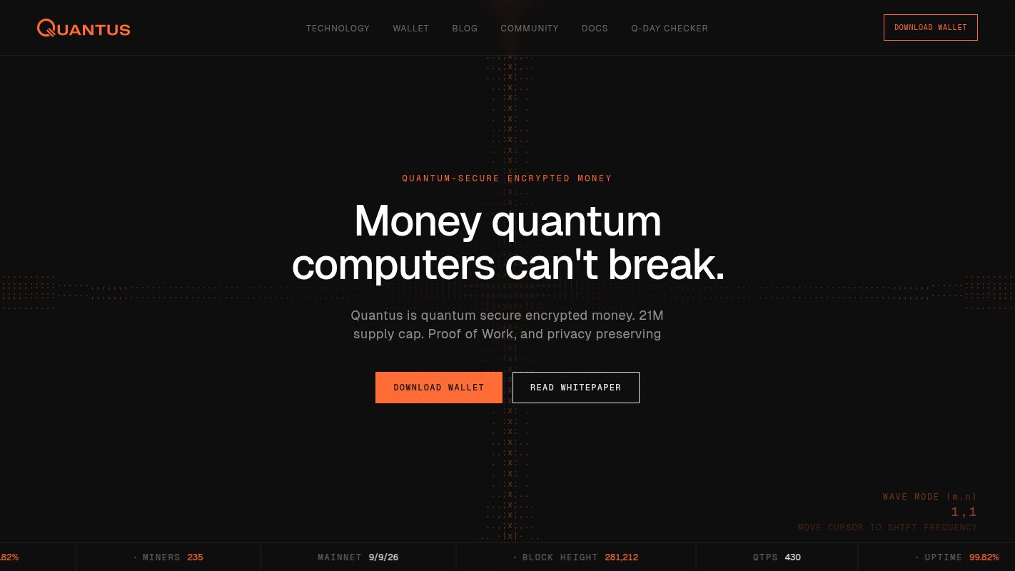 Сайт Quantus Network: постквантовая монета QTC на Proof-of-Work с эмиссией 21 млн
